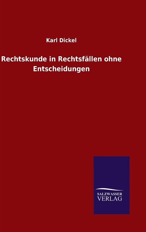 Rechtskunde in Rechtsf?len ohne Entscheidungen (Hardcover)