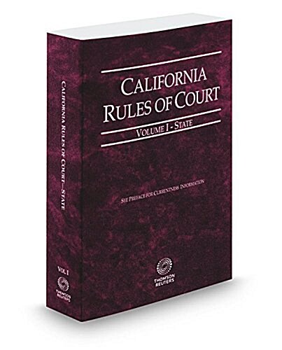 California Rules of Court - State 2016 (Paperback)