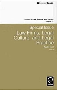 Special Issue: Law Firms, Legal Culture and Legal Practice : Law Firms, Legal Culture, and Legal Practice (Hardcover)