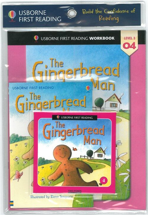 Usborne First Reading Workbook Set 3-04 : The Gingerbread Man (PPaperback + Audio CD + Workbook)