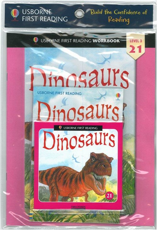 Usborne First Reading Workbook Set 3-21 : Dinosaurs (Paperback + Audio CD + Workbook)