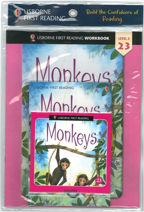 Usborne First Reading Workbook Set 3-23 : Monkeys (Paperback + Audio CD + Workbook)