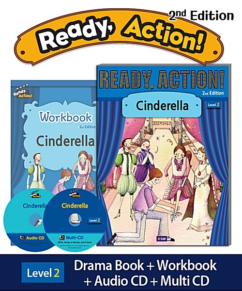 Ready Action Level 2 : Cinderella (Student Book with CDs + Workbook, 2nd Edition)