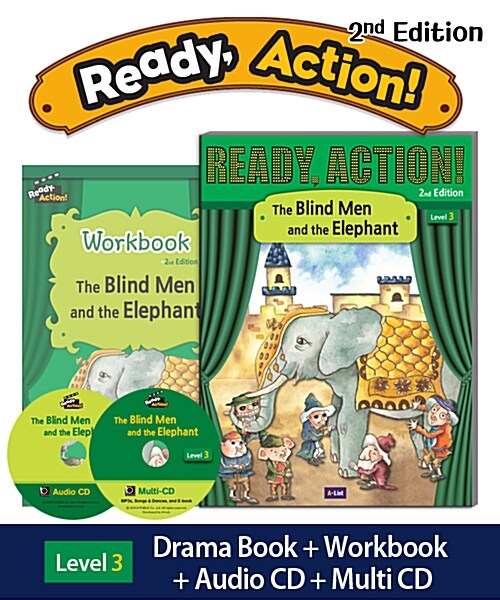 Ready Action Level 3 : The Blind Men and the Elephant (Student Book with CDs + Workbook , 2nd Edition)