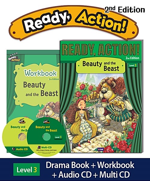 Ready Action Level 3 : Beauty and the Beast (Student Book with CDs + Workbook, 2nd Edition)