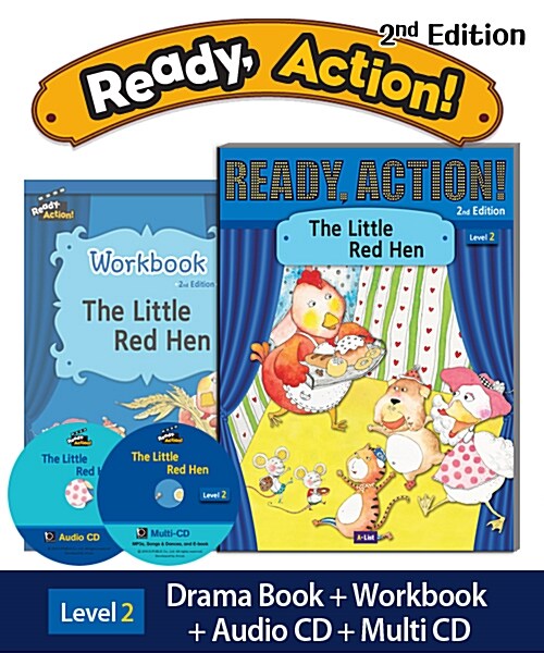 Ready Action Level 2 : The Little Red Hen (Student Book with CDs + Workbook, 2nd Edition)