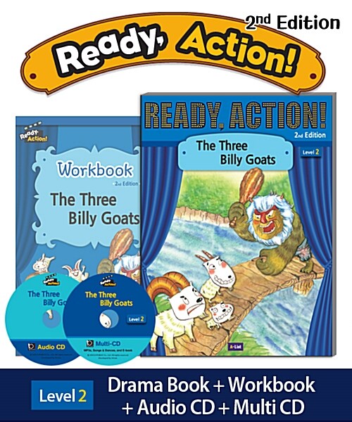 Ready Action Level 2 : The Three Billy Goats (Student Book with CDs + Workbook, 2nd Edition)
