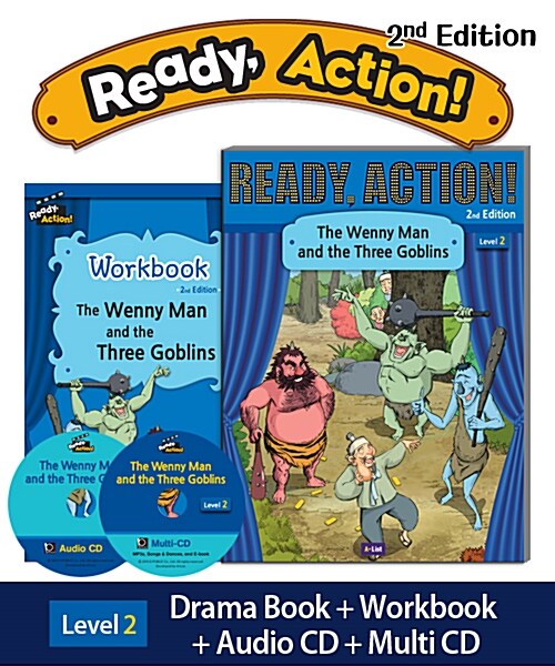 [중고] Ready Action Level 2 : The Wenny Man and the Three Goblins (Student Book with CDs + Workbook, 2nd Edition)