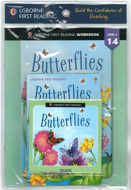 Usborne First Reading Workbook Set 4-14 : Butterflies (Paperback + Audio CD + Workbook)