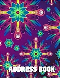 Address Book: Large Print - Purple Abstract Pattern (Paperback)