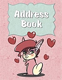Address Book: Large Print - Bunny with Hearts (Paperback)