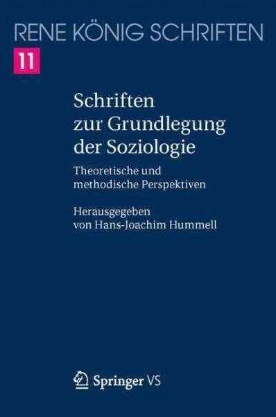 Schriften Zur Grundlegung Der Soziologie: Theoretische Und Methodische Perspektiven (Paperback)