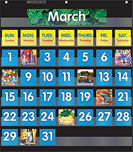 Monthly Calendar (Black) Pocket Chart (Other)