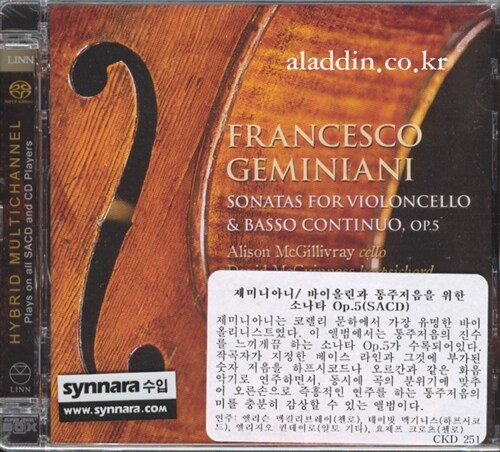 [수입] 제미니아니 : 첼로 소나타 & 바이올린과 통주 저음을 위한 소나타 (SACD)