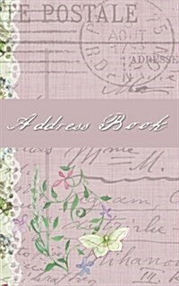 Address Book: Lavender Vintage Postcard (Paperback)
