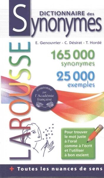 Dictionnaire Des Synonymes - Larousse Poche (Paperback)