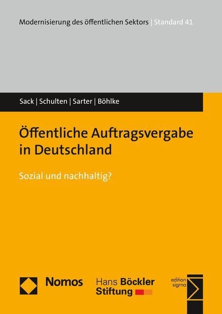 Offentliche Auftragsvergabe in Deutschland: Sozial Und Nachhaltig? (Paperback)