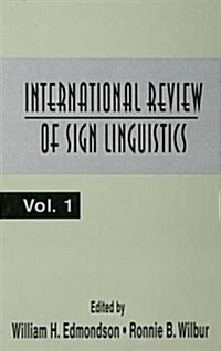 International Review of Sign Linguistics : Volume 1 (Paperback)