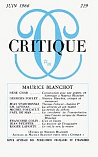 Critique: Maurice blanchot (Paperback)