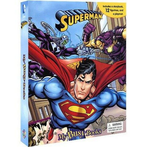 [중고] My Busy Book : DC Superman 슈퍼맨 비지북 (미니피규어 12개 + 놀이판)