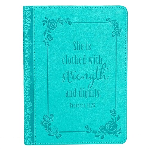 Christian Art Gifts Classic Handy-Sized Journal Strength and Dignity Proverbs 31 Woman Bible Verse Inspirational Scripture Notebook W/Ribbon, Faux Lea (Paperback)