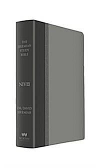 The Jeremiah Study Bible, Niv: (Gray W/ Burnished Edges) Leatherluxe(r) W/Thumb Index: What It Says. What It Means. What It Means for You. (Leather)