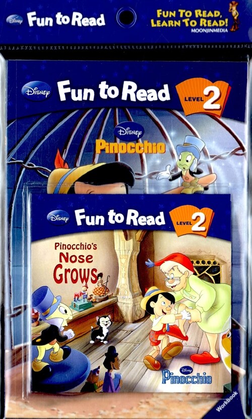 Disney Fun to Read Set 2-04 : Pinocchios Nose Grows (피노키오) (Paperback + Workbook + Audio CD)