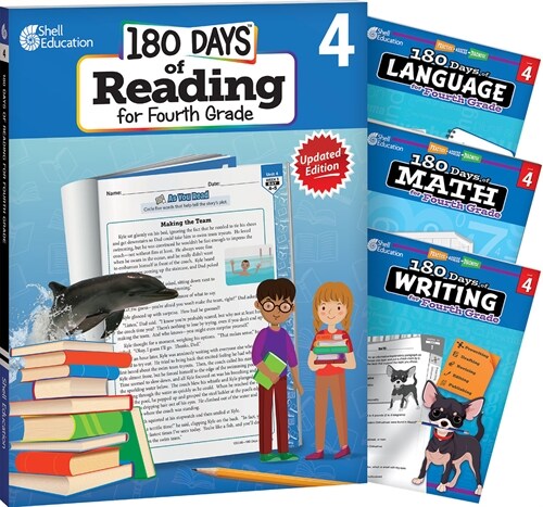 180 Days(tm) Reading, Math, Writing, & Language for Grade 4: 4-Book Set: Practice, Assess, Diagnose (Paperback)