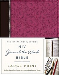 NIV, Journal the Word Bible, Large Print, Imitation Leather, Pink/Brown: Reflect, Journal, or Create Art Next to Your Favorite Verses (Imitation Leather)