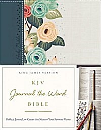 KJV, Journal the Word Bible, Hardcover, Green Floral Cloth, Red Letter Edition: Reflect, Journal, or Create Art Next to Your Favorite Verses (Hardcover)