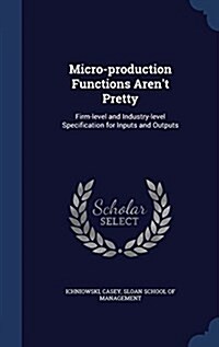 Micro-Production Functions Arent Pretty: Firm-Level and Industry-Level Specification for Inputs and Outputs (Hardcover)