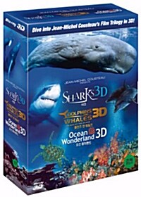[3D 블루레이] 장자크 망텔로 감독의 해양다큐 3부작 박스세트 (3disc: 3D+2D 겸용)