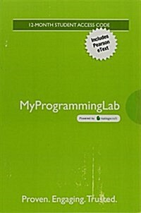 Mylab Programming with Pearson Etext -- Standalone Access Card -- For the Practice of Computing Using Python (Hardcover, 3)