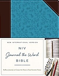 NIV, Journal the Word Bible, Imitation Leather, Brown/Blue: Reflect, Journal, or Create Art Next to Your Favorite Verses (Imitation Leather)