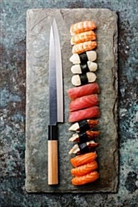 Nigiri Sushi with Knife Journal: 150 Page Lined Notebook/Diary (Paperback)
