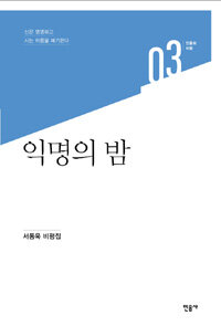 익명의 밤 :서동욱 비평집 