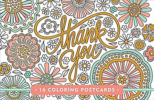 Coloring Postcards Thank You (Novelty)