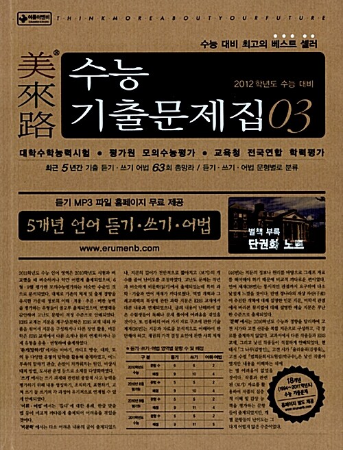 미래로 수능기출문제집 03 5개년 언어 듣기.쓰기.어법