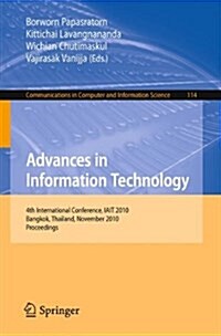 [중고] Advances in Information Technology: 4th International Conference, IAIT 2010, Bangkok, Thailand, November 4-5, 2010, Proceedings (Paperback)