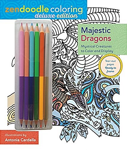 Zendoodle Coloring: Majestic Dragons: Deluxe Edition with Pencils (Paperback)
