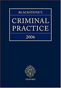 Blackstones Criminal Practice 2006 (Hardcover, CD-ROM)