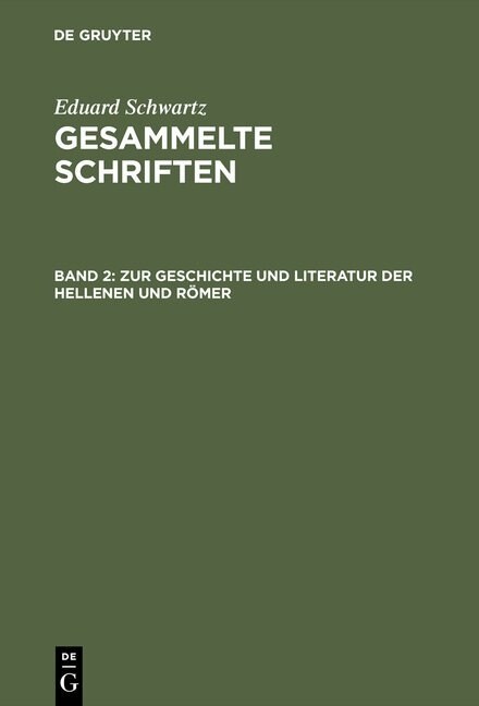 Zur Geschichte Und Literatur Der Hellenen Und R?er (Hardcover, Reprint 2016)