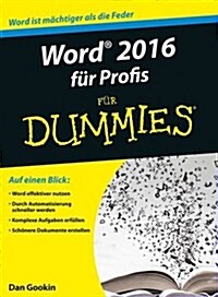 Word 2016 fur Profis Fur Dummies (Paperback)