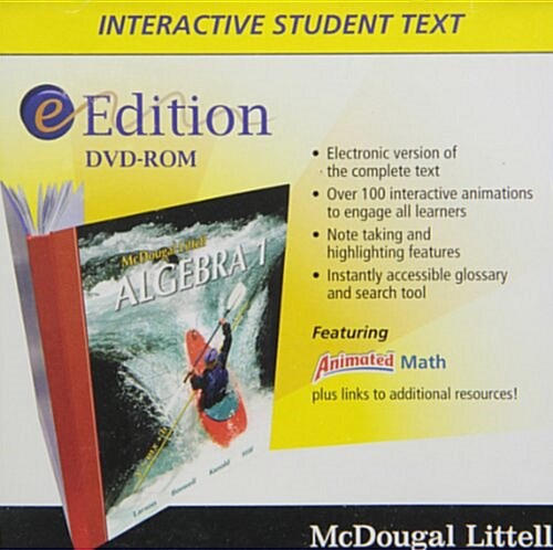 Holt McDougal Larson Algebra 1: Eedition DVD-ROM 2007 (DVD-Audio)