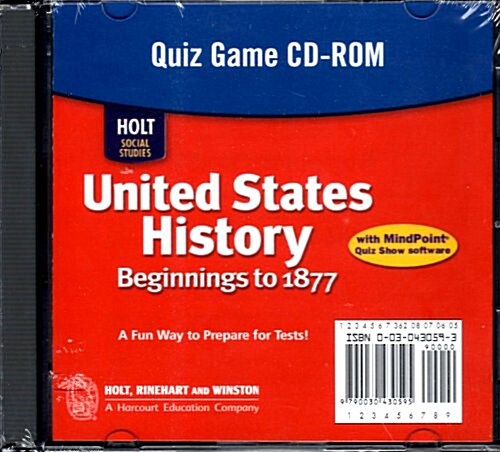 Holt United States History: Quiz Game Grades 6-9 Beginnings to 1877 (Hardcover)