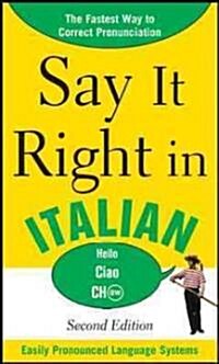 Say It Right in Italian (Paperback, 2)
