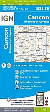Cancon - Miramont-de-Guyenne : IGN1838 (Sheet Map, folded)