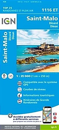 St-Malo / Dinard. Dinan : IGN.1116ET (Sheet Map, folded)
