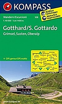 GOTTHARD 108 GPS R KOMPASS GRIMSEL SUSTE (Sheet Map)