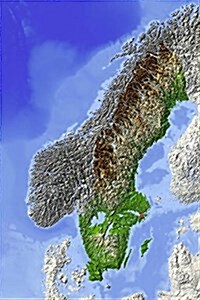 Relief Map of Sweden Journal: 150 Page Lined Notebook/Diary (Paperback)